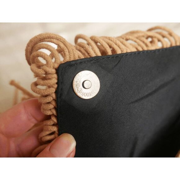 India Handmade Mini Fringed Cotton Crochet Bohemian Crossbody Bag - Picture 9 of 9